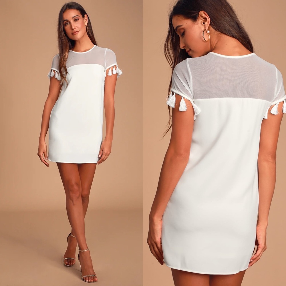 Lulus | Iced Latte White Shift Dress